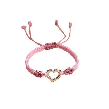 Peach Blossom Woven Hand Strap Simple Design Sweet Couple Bracelets