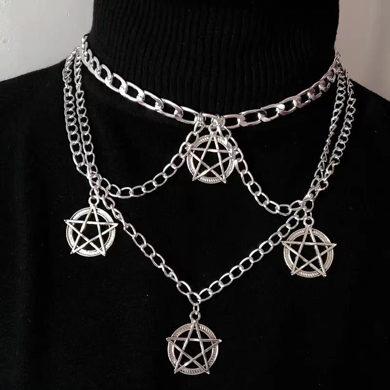 Women's Popular Gothic Cross With Neck Accessories Necklaces