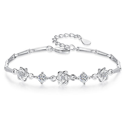 Fashion Six-pointed Star Sier National Version Bracelets