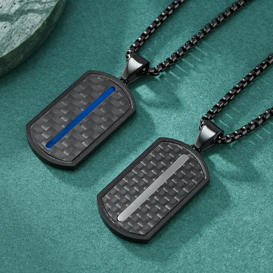 Men's Simple Design Solid Carbon Fiber Dog Pendants