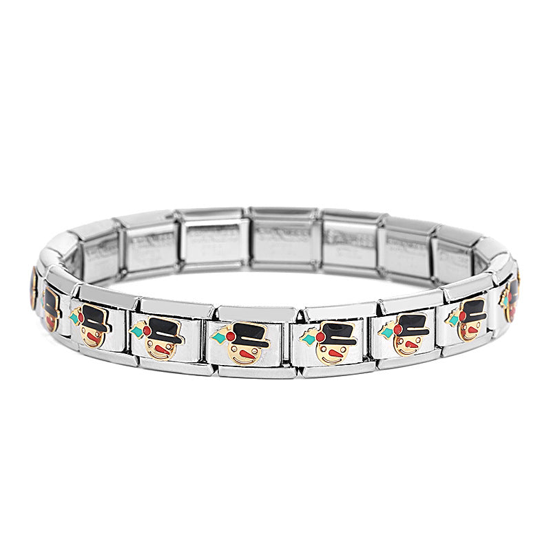 Santa Snowman Series Welding Module Stainless Bracelets