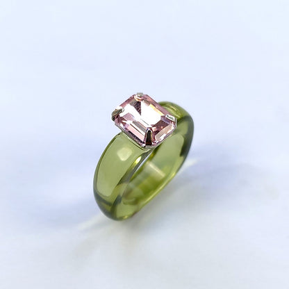 Korean Design Candy Color Gemstone Retro Diamonds Rings