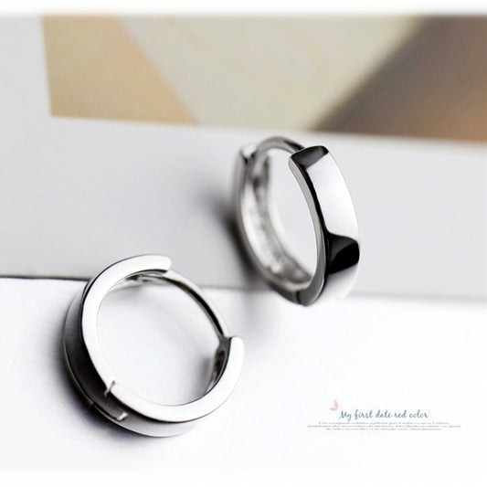 Women's Sterling Sier Cute Glossy Ear Clip Earrings