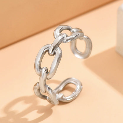 Style Chain Adjustable Opening Stainless Steel Personality Rings