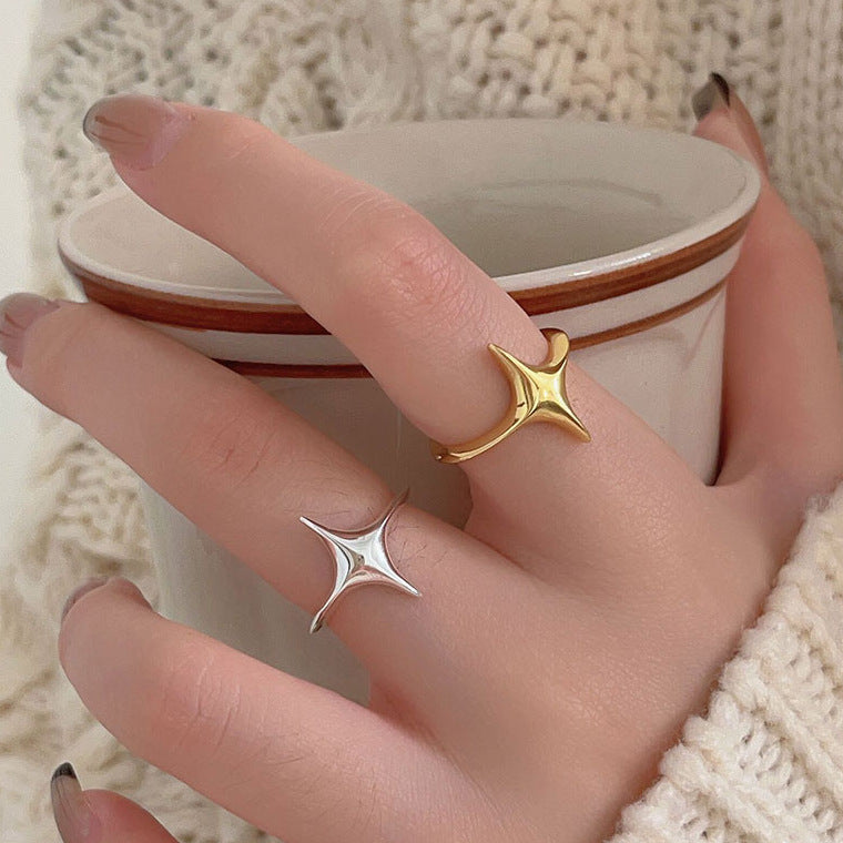 Fan Korean Jewelry Sterling Sier Star Personality Rings