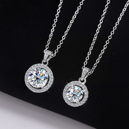 Women's Sterling Sier Round Bag Moissanite High-grade Pendants