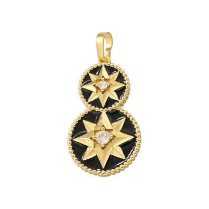 Star Compass Drop Oil Temperament Copper Inlaid Pendants