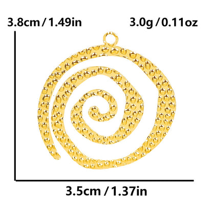 Stainless Steel Trendy Fashionable Golden Spiral Texture Pendants