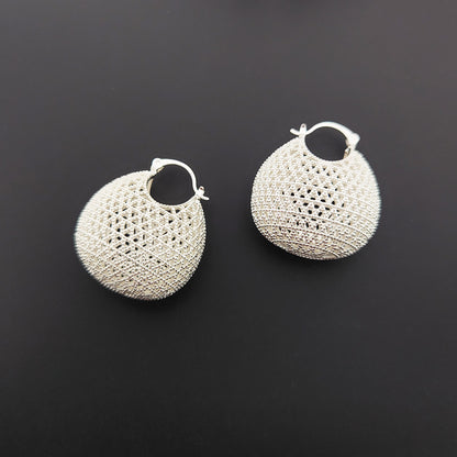 Gold-plated Texture Ear Clip Vegetable Blue Refined Simple Earrings