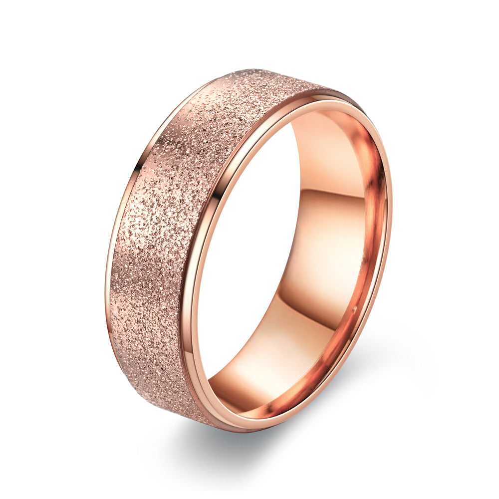 Titanium Steel Frosted Female Korean Fashion Rings