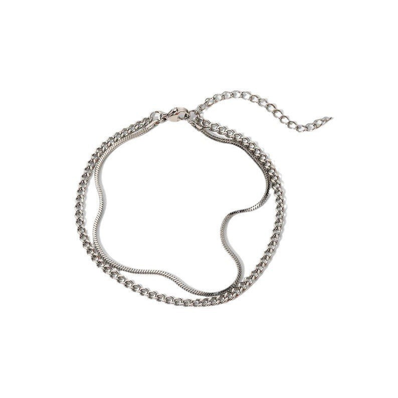 Men's Cool Style Trendy Cuban Link Chain Double Bracelets