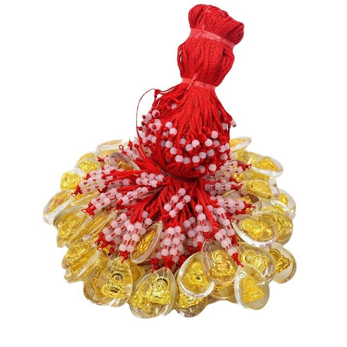 Special Offer Red Rope Crystal Maitreya Gold Foil Pendants