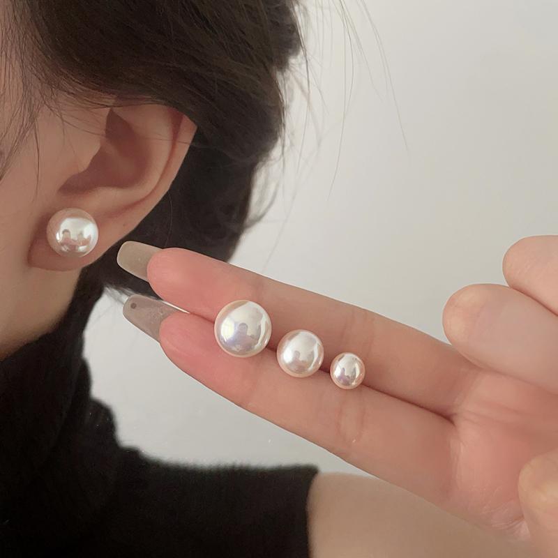 Flour Light Pearl Female Sier Needle Luxury Temperament Earrings