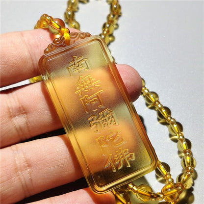 Women's & Men's Ornaments Glaze Yellow God Of Wealth Pendants