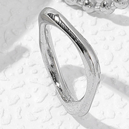 Steel Bamboo Female Six Pattern Niche Rings