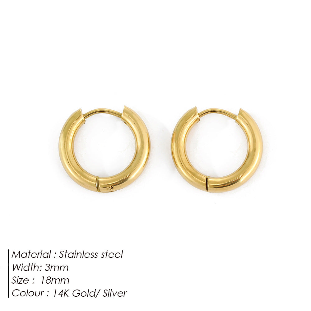 Stainless Steel Ear Gold Plated Jewelry Earrings