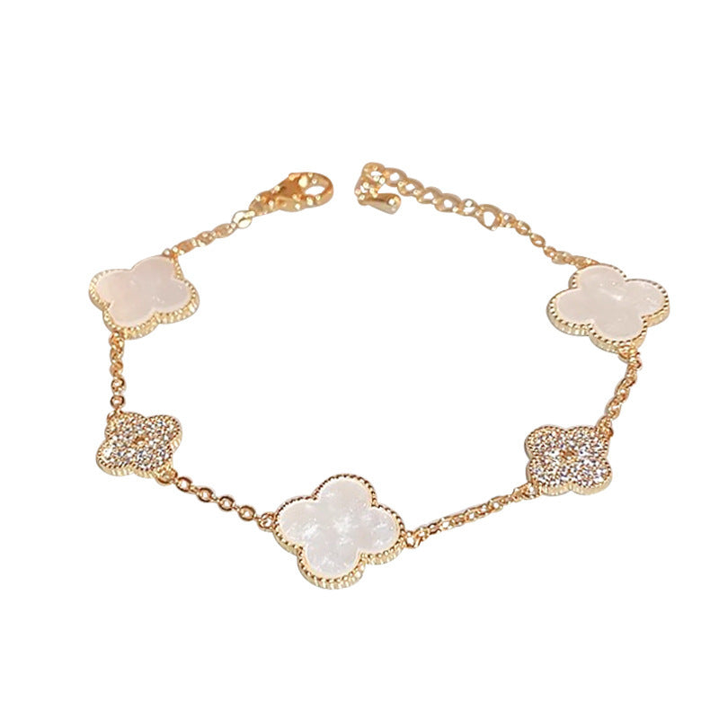 Women's Full Rhinestone Clover Light Luxury High-grade Bracelets