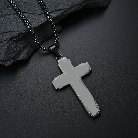 Ornament Source Simple Cross Personalized Stainless Necklaces