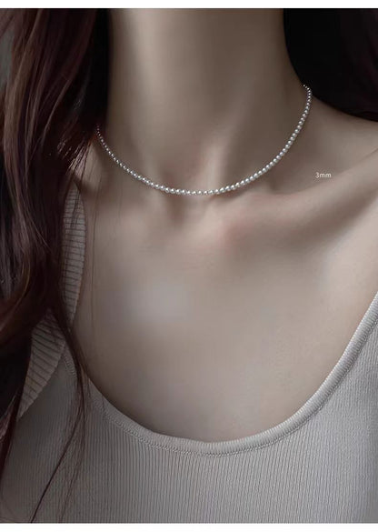 Small Beads Pearl Australian White Perfect Circle Flawless Strong Necklaces