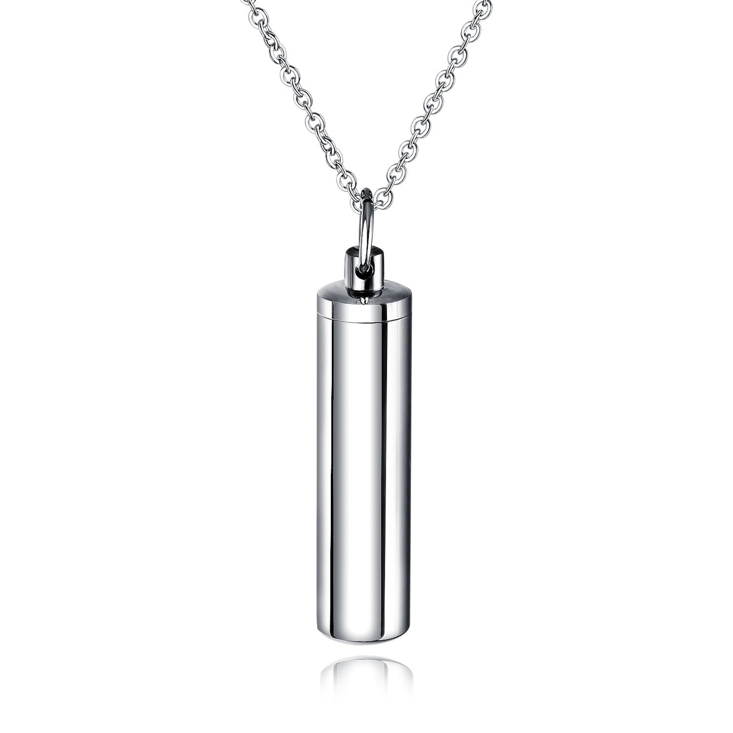 Women's & Men's Pet Ashes Cylindrical Stainless Steel Wings Necklaces