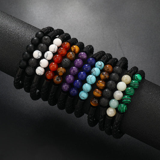 Men's Natural Stone Magnetic Buckle Trendy Simple Bracelets