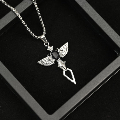 Men's Wings Korean Simple Retro Cross Street Necklaces