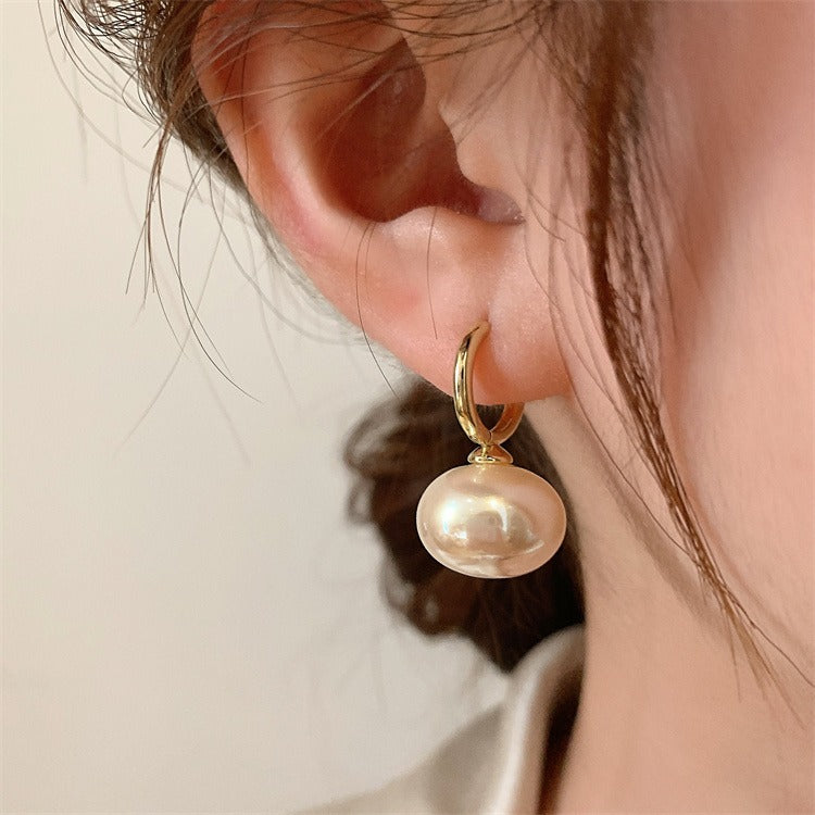 Fashion Imitation Pearl Ear Clip Temperament Earrings