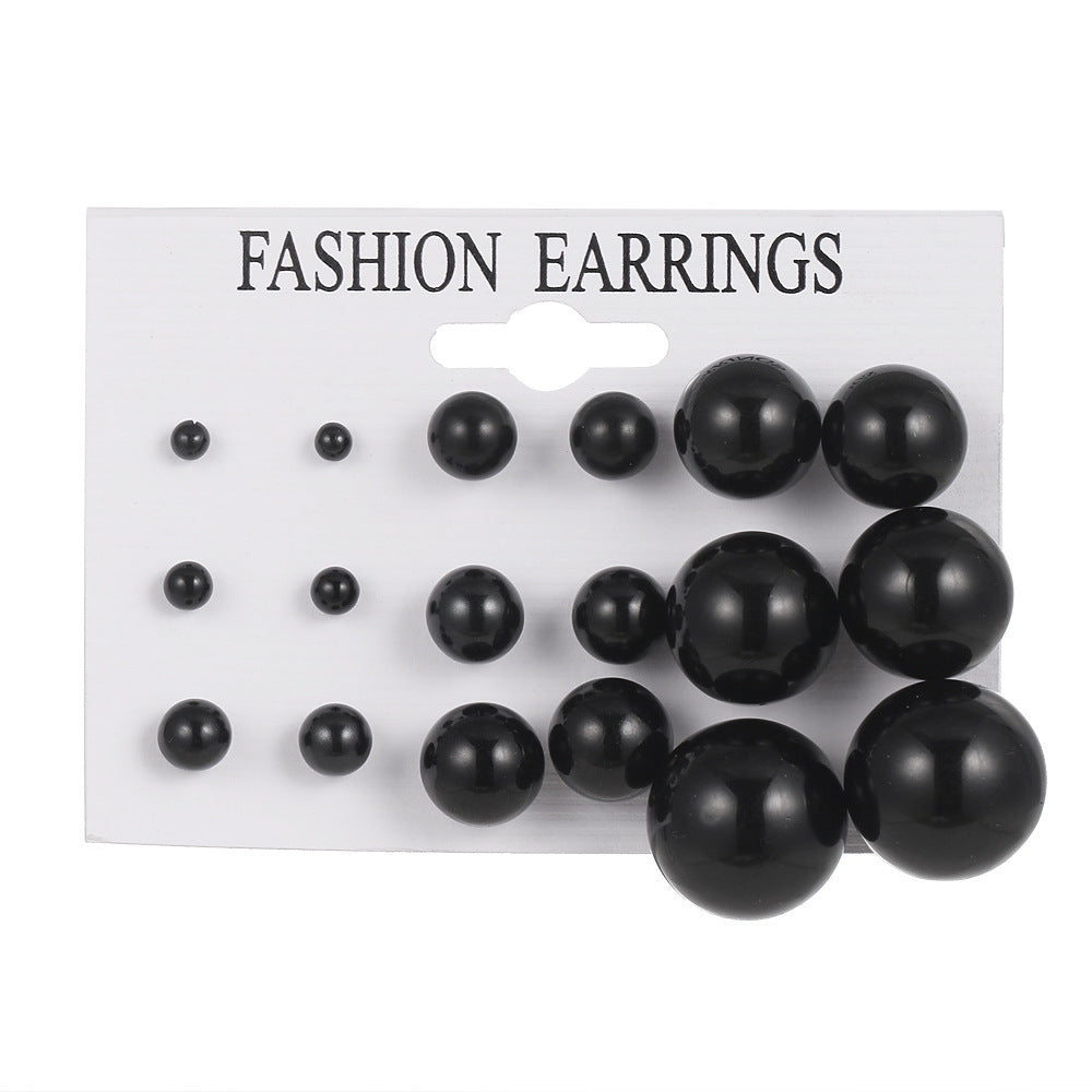 Women's Korean Jewelry Pairs Pearl Suit Fashion Earrings