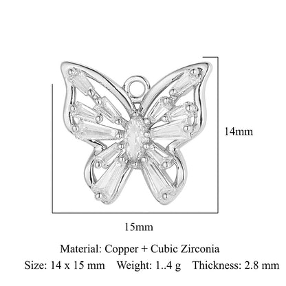 Copper Zircon Flower Angel Ornament Accessories Pendants