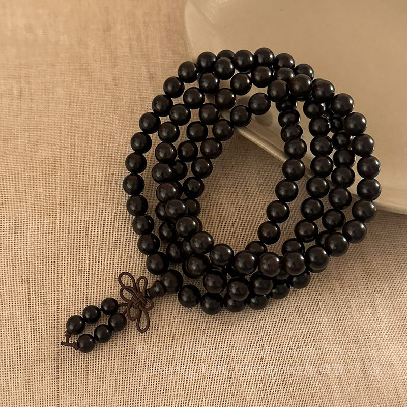 Women's Green Sandalwood Beaded Chinese Style Retro Minority High Bracelets