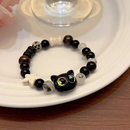 Women's & Men's Cute Monster Black Cat Big Eyes Bracelets