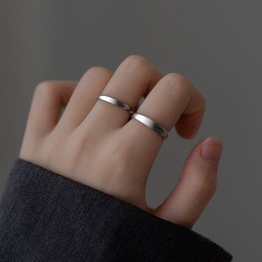 Women's & Men's Glossy Couple Simple Korean Style Temperament Rings