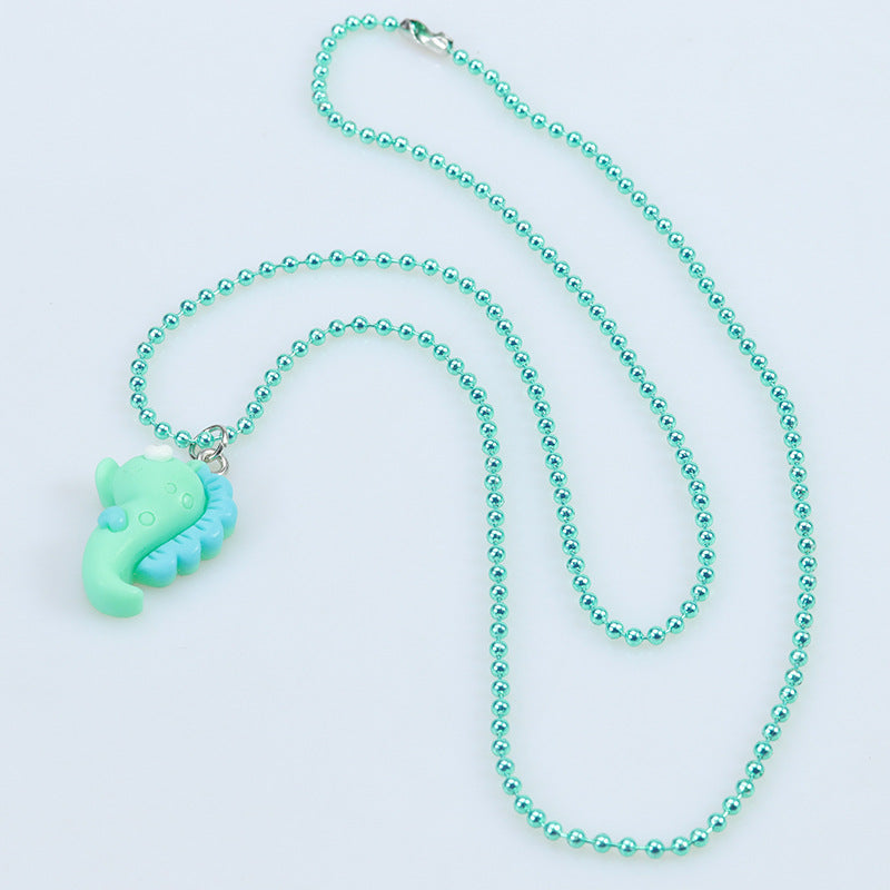 Children's Cartoon Mermaid Seahorse Octopus Conch Rainbow Necklaces