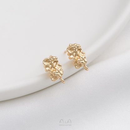 Gold-plated Color Retention Lava Small Stone Earrings