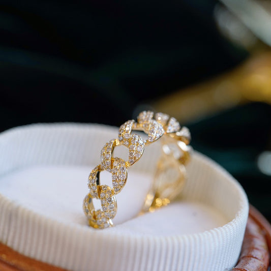 Women's High-grade Light Luxury Sterling Sier Design Chain Rings