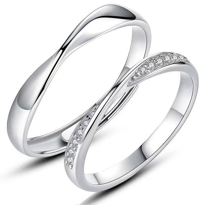 Women's & Men's Couple Fashionable Temperamental Style Inlaid Zircon Rings