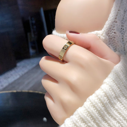 Titanium Steel Female Fashion Personality Full Rings