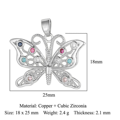 Unicorn Love Heart Color Zirconium Copper Pendants