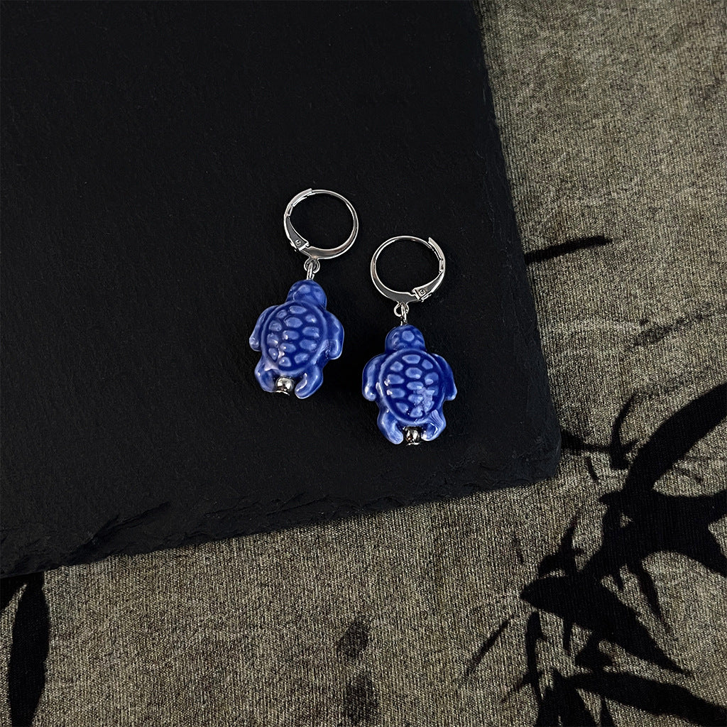 Blue White Porcelain Series Hand-made Personality Earrings