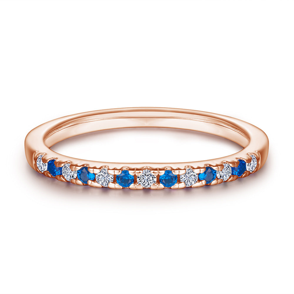 Inlaid Zircon Gang Drill Lettering Index Rings