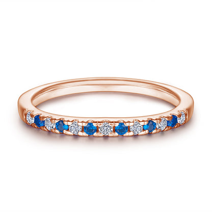 Inlaid Zircon Gang Drill Lettering Index Rings