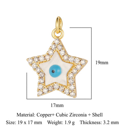 Copper Zircon Star Crown Eyes Ornament Bracelets