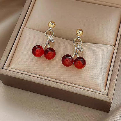 Cherry Simple Compact Temperament Wild Wind Earrings