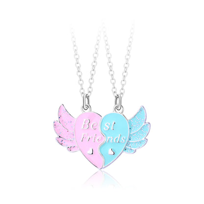 Children's Wings Cartoon Magnetite Suction Alloy Dripping Oil Necklaces