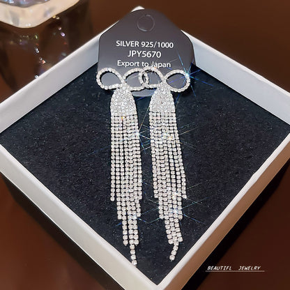 Women's Zircon Tassel High-grade Light Luxury Delicate Earrings
