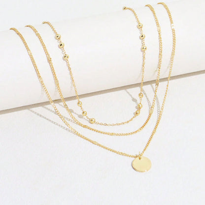 Women's Round Simple Clavicle Chain Neck Ornament Necklaces