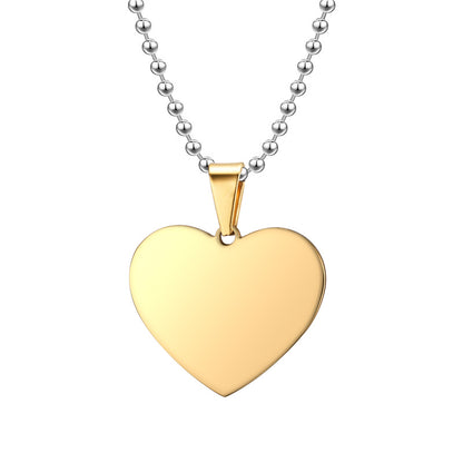 Steel Peach Heart Heart-shaped Ornament Blank Laser Pendants