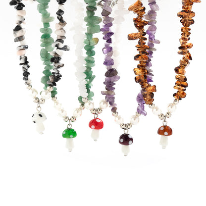 Style Dopamine Elf Mushroom Sun Color Necklaces