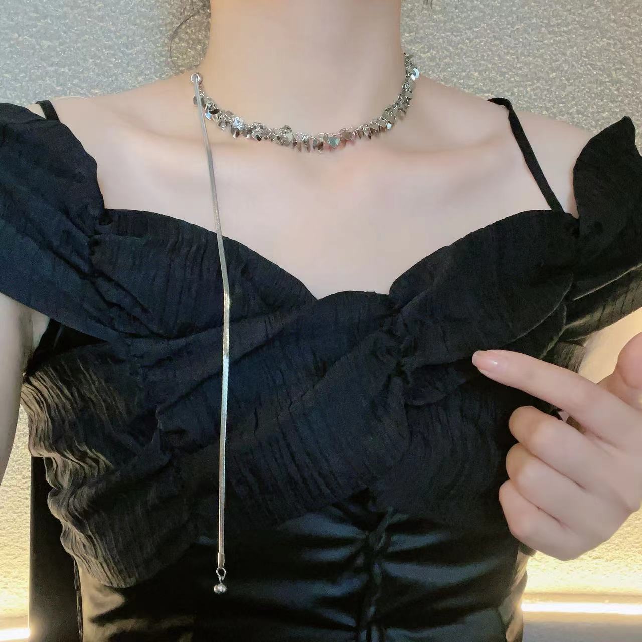 Love Star Sequin Tassel Fashion Temperament Necklaces