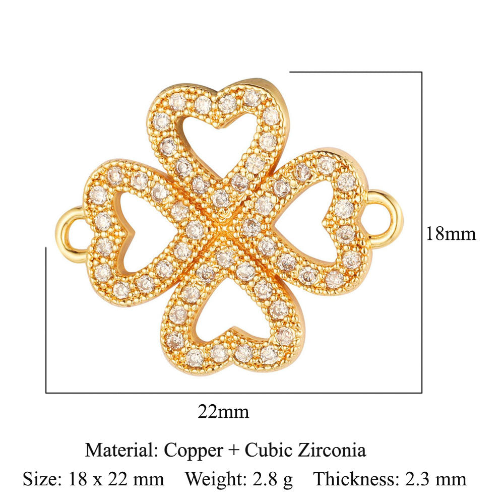 Four-leaf Clover Color Zirconium Copper Micro Inlaid Zircon Pendants